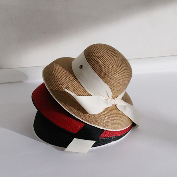 Dame Cap Strandhat Hepburn Stil Spandhat SORT SORT Black