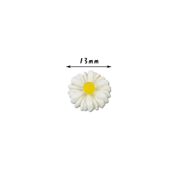 50 stk DIY Daisy Flower Charms Flatbacks Resin Daisy Flower HVIT white