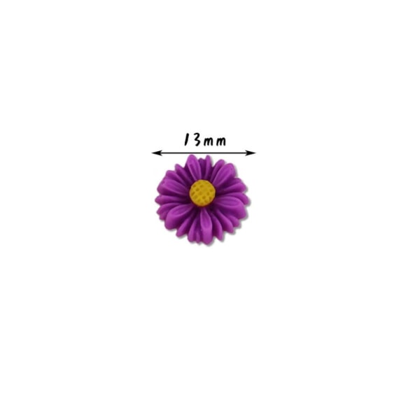 50 kpl DIY Daisy Flower Charms Flatbacks Resin Daisy Flower purple