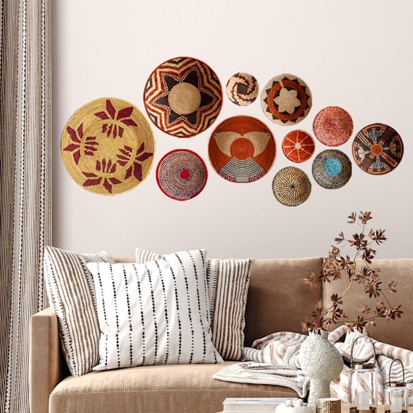11 kpl Boho Basket Seinätarrat Pyöreät seinätarrat Moderni Boho
