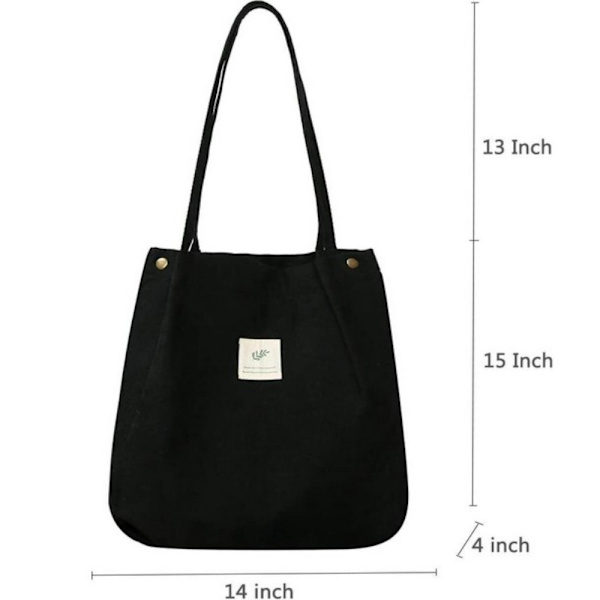 Kvinder Canvas Corduroy Tote Bags Håndtaske Dame WINE RED Wine red
