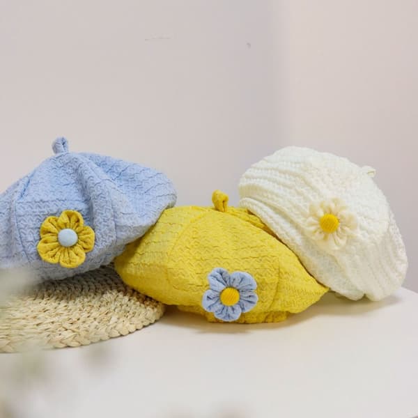 Baby Beret Hat Solhat HVID White