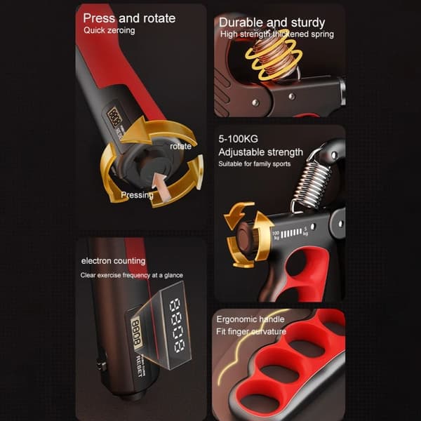 Grip Strength Trainer Hand Grip Strengthener GRÅ grey
