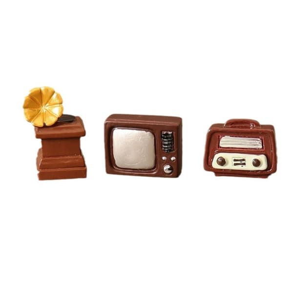 Dukkehus Miniature Fonograf Simulation TV 2 2 2