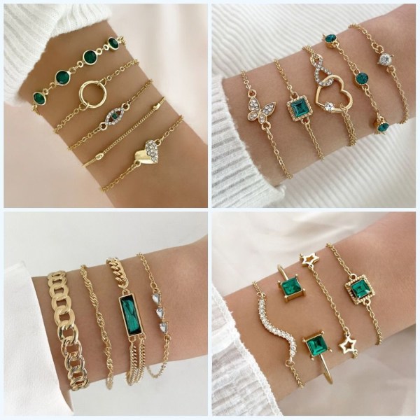 Set i legering Gröna Zircon Eye Style STYLE 04 STYLE 04 Style 04