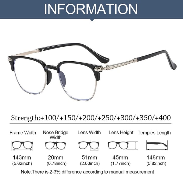 Anti-Blue Light Lesebriller Business Eyeglasses GULL Gold Strength 350