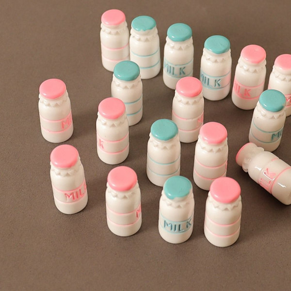 5 stk 1/6 melkeflasker Dukkehus Miniatyr ROSA Pink