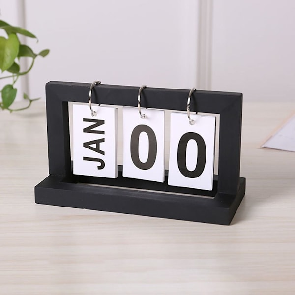 Wooden Perpetual Calendar Flip Månad Datumvisning 3 3 3
