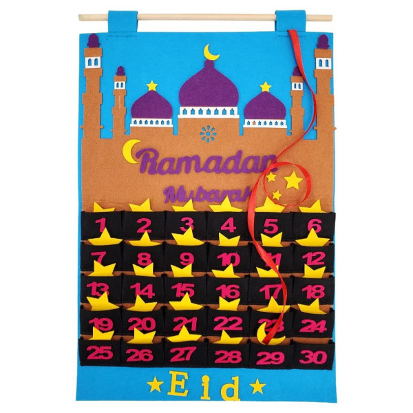 Felt Countdown Ramadan Calendar Ramadan Countdown Calendar BLÅ blue