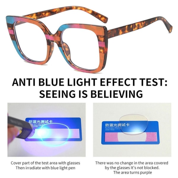 Anti-blått ljus glasögon fyrkantiga glasögon 6 6 6