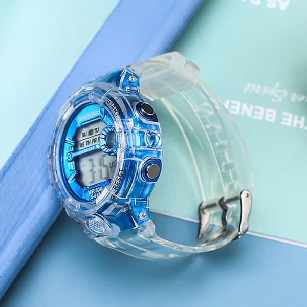 Digital Sportklocka Elektronisk Armbandsur SILVER silver