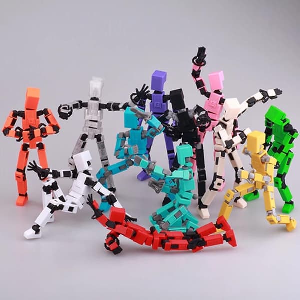 3D-printet mannequin-legetøjsrobot actionfigur LILLA purple