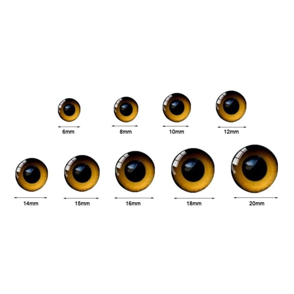 20 stk/10 par Eyes Crafts Eyes Puppet Crystal Eyes 16MM-FARGE 16mm-color random
