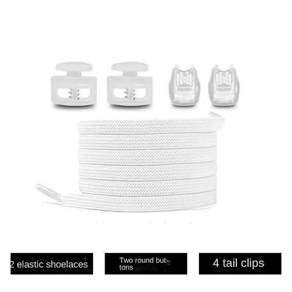 No Tie Snørebånd Child Spring Lock Snørebånd HVID white