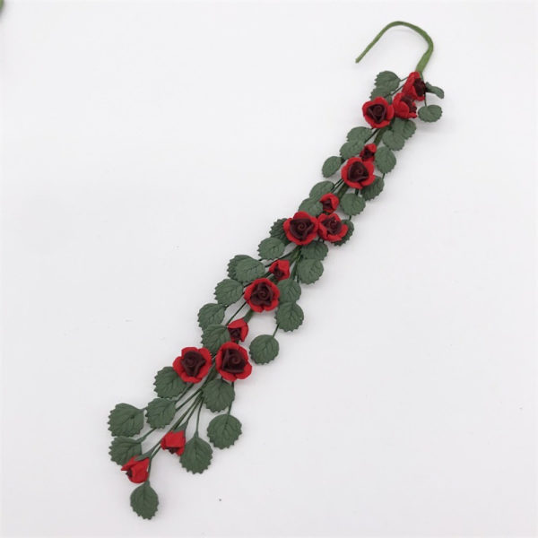 Dukkehus Miniature Plastic Simulation Rose spyd RØD Red