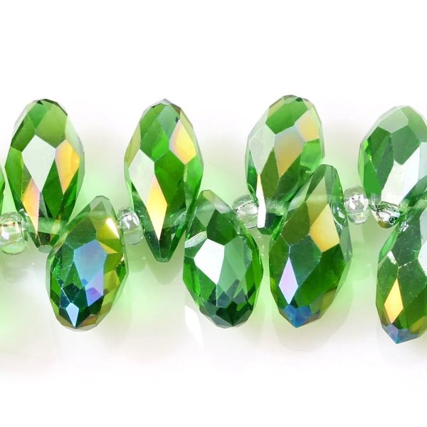 20 stk/sett Krystallperler Teardrop fasettert Krystall 06 06 06