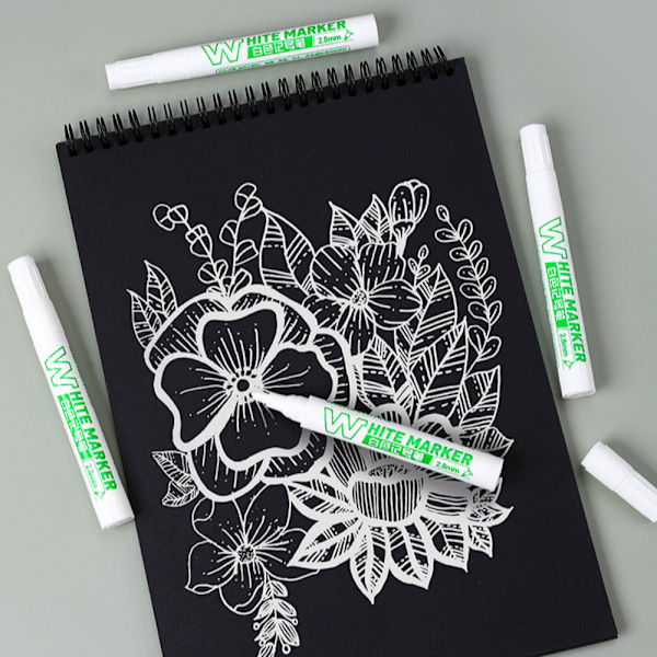 Valkoiset tussit Valkoinen geelikynä Graffiti Pen 10pcs