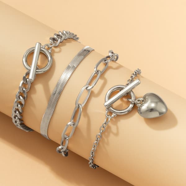 Cool Metal Love Hänge Ormbenskedja SILVER Silver