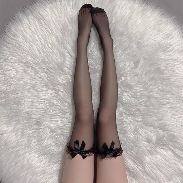 Overknee Long Socks Naisten sukat #2-MUSTA #2-Black