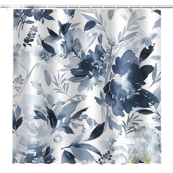 Badeforhæng Enkelt blomstret bruseforhæng STYLE 3 STYLE 3 style 3