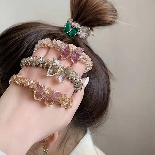 Crystal Butterfly Hårrep Resårer Hårband FÄRG 3 FÄRG 3 Color 3