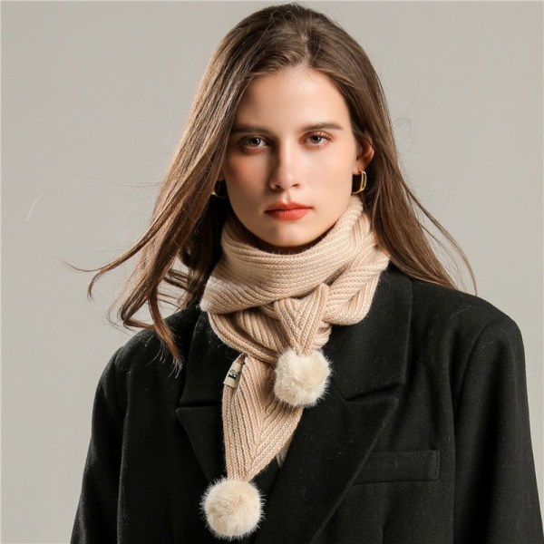 Varm halsslips Cashmere skjerf KHAKI khaki