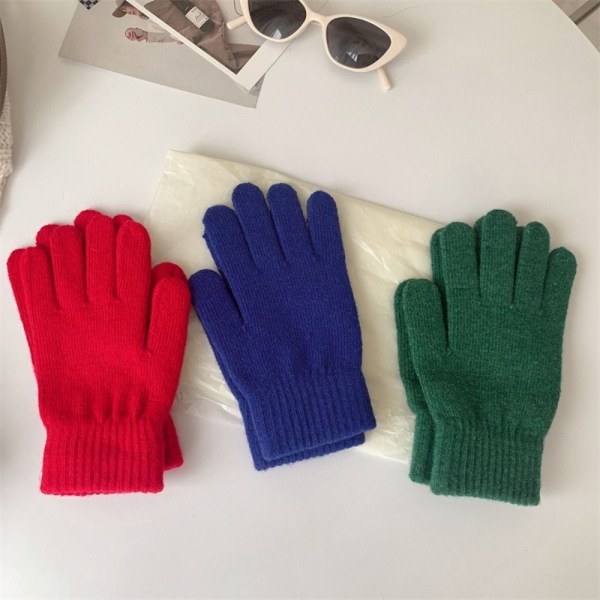Vinterstickade handskar Pekskärmshandskar RÖDA Red