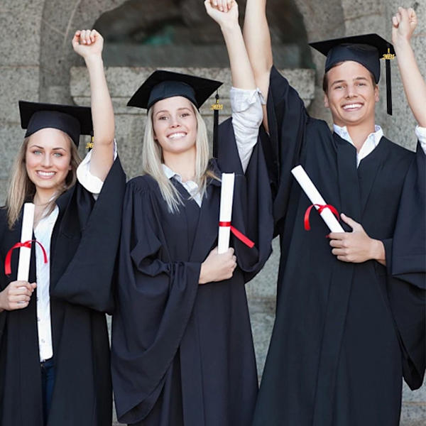 2024 Universitetsavgangskjole og mørtelhattsett med Bling 57