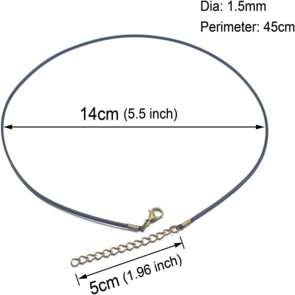 Bronsvaxrep Halsband Rep Svart läderrep