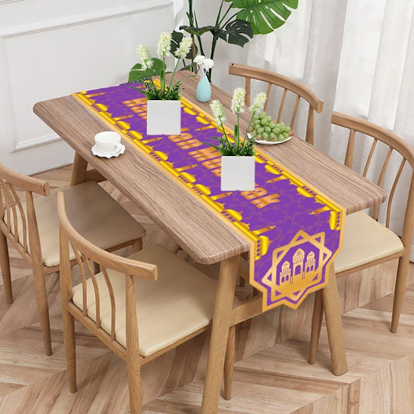 Ramadan Dekorasjon Bordløper Hjem Duk HVIT STIL1 white style1-style1
