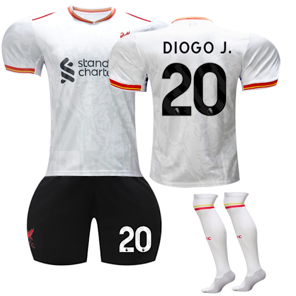 Liverpool Borta Fotbollströja Barnset Med Strumpor 2024-2025 Nr 20 Diogo Jota 16