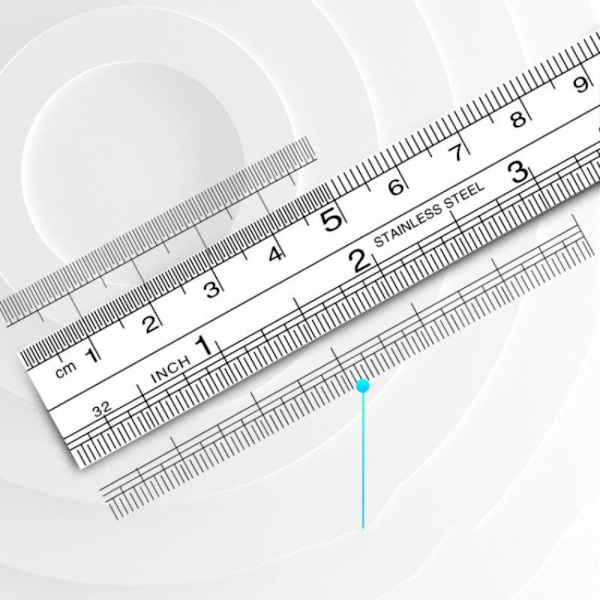 1/12 stycken Stålplåtslinjal Dubbelsidig linjal 2 2 2