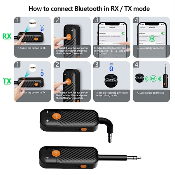 Audio Receiver Sender Trådløs Adapter Bilhøjttalere