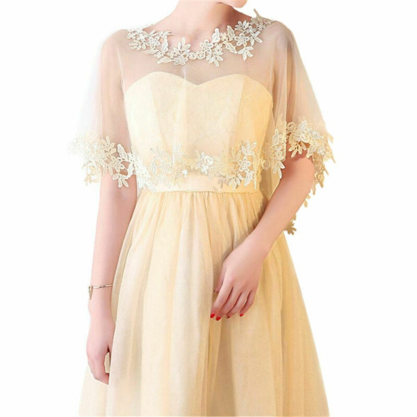 Spets Sjal Bröllop Cape VIT white