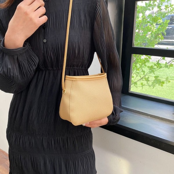 PU Läder Bucket Bag Enkel Axelväska ROSA pink