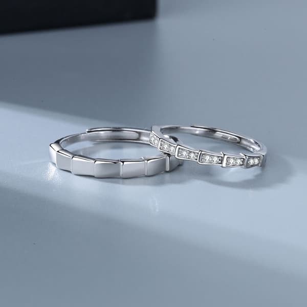 Par Ringe Sølvbelagt Ring SÆT 1 PAR SÆT 1 PAR Set 1 pair