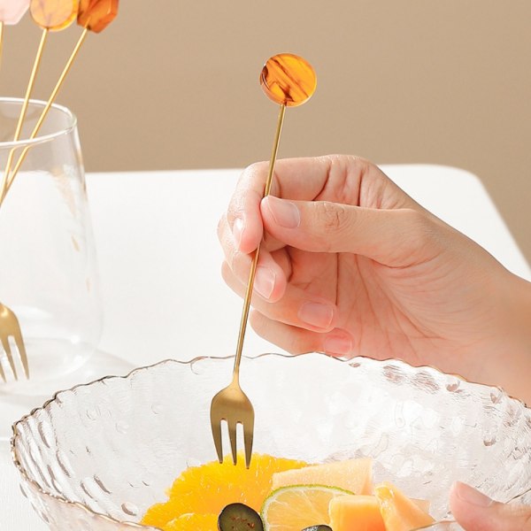 Frugtgaffel Kagegaffel RAV HEXAGONAL SEXAGONAL Amber Hexagonal-Hexagonal