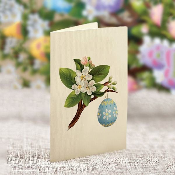 Easter Egg Tree Card Blomma Välsignelse Tree Gratulationskort Påsk