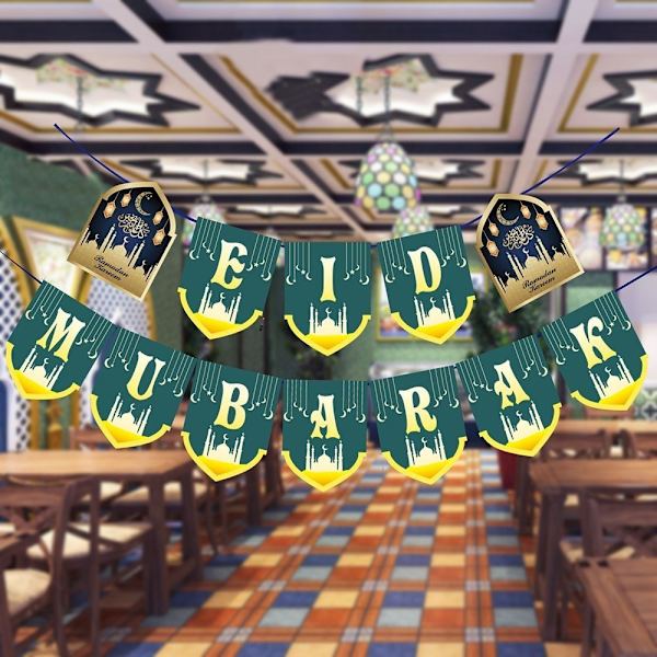 Eid Mubarak Dekorasjoner Ramadan Banner 12 stk KAKETOpper