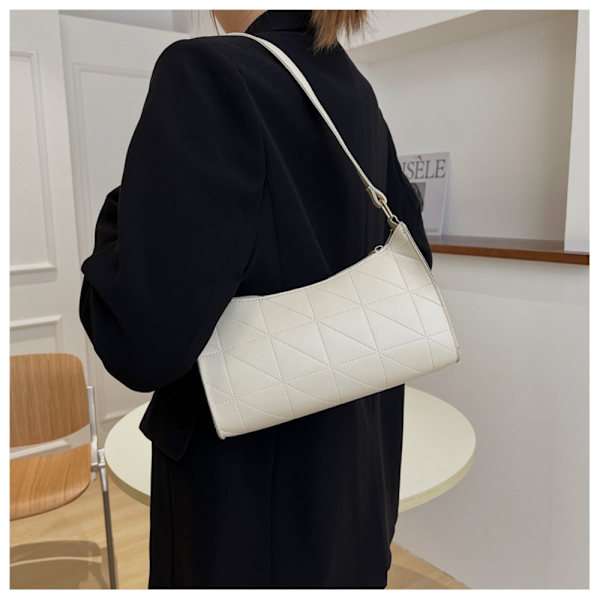 PU skinnveske Retro skinn skulderveske HVIT White