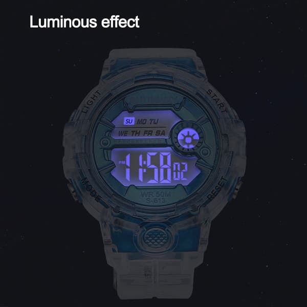 Digital Sportklocka Elektronisk Armbandsur SILVER silver