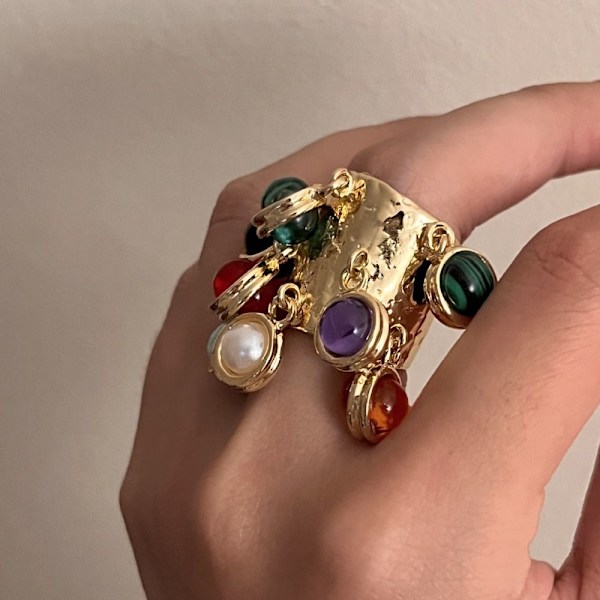 Fringe Open Ring Moniriippuvainen sormus MULTICOLOR multicolor