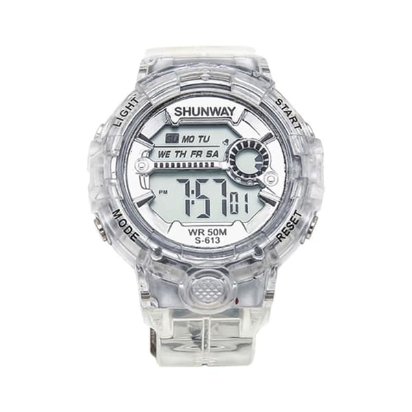 Digital Sportklocka Elektronisk Armbandsur SILVER silver