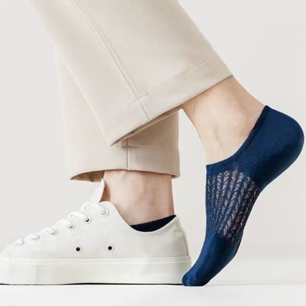 5 par herresokker mesh usynlige sokker LYSEGRÅ light grey