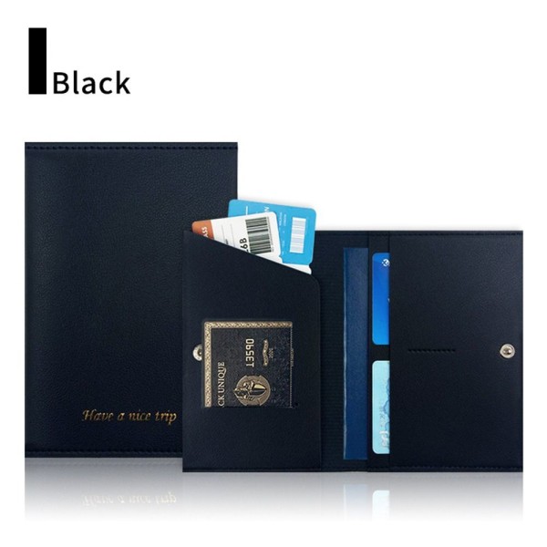 Pass Cover Dokument Kreditkort Case SVART Black