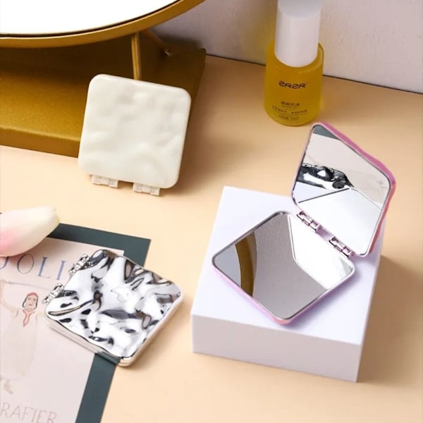 Plating Makeup Mirror Mini Square Makeup Mirror SILVER silver