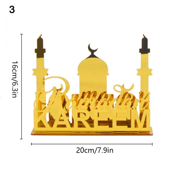 EID Mubarak bordpynt Ramadan Kareem dekorasjon 2 2 2