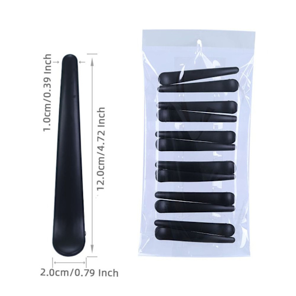 12 kpl Parturi-kampaamon hiusneulat, yksipiikkiset hiusklipsit 12cmbright black