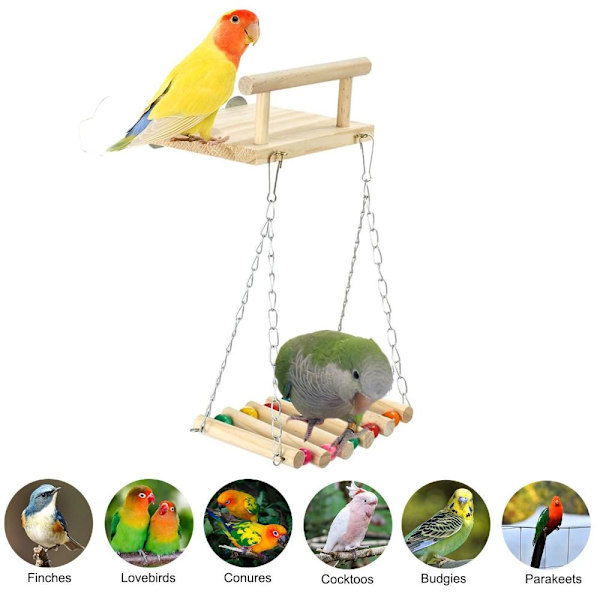 Bird Swing Leker Papegøye Abbor Stativ Hengekøye Seng