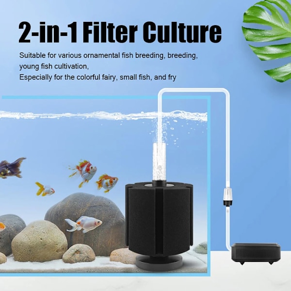 Luftdrevet svampfilter Fish Tank Luftpumpe Skimmer 04 04 04